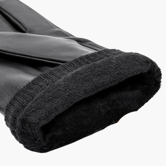 Heren Zwarte Winterhandschoenen | Warme Polsband Rijhandschoenen