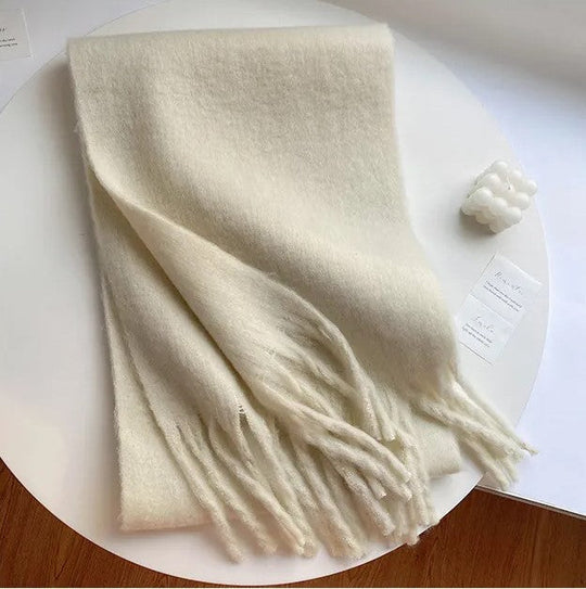 Stylish Warm Winter Scarf | Plain Shawl with Fringes