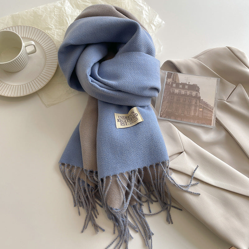 Effen Scarf with Fringes for Women | Classic Winter Shawl