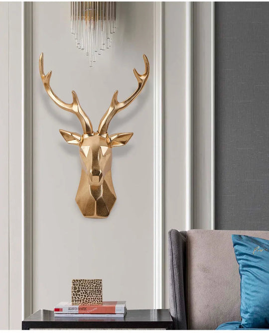 3D Hertenkop Muurdecoratie | Hars Dieren Sculptuur Kunst Accent