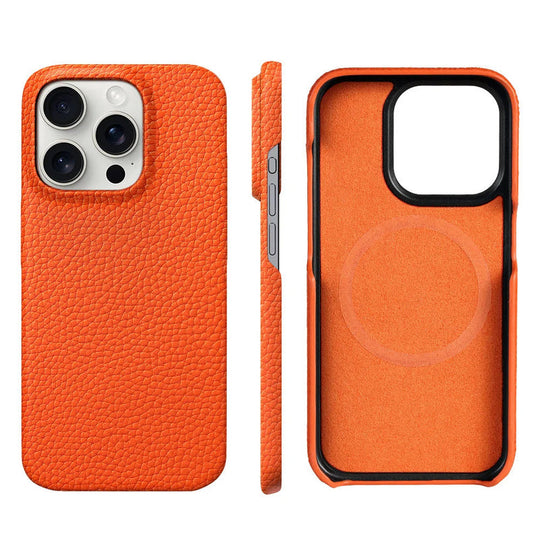 Oranje Getextureerd iPhone Hoesje | Volledige Dekking Telefoonschaal