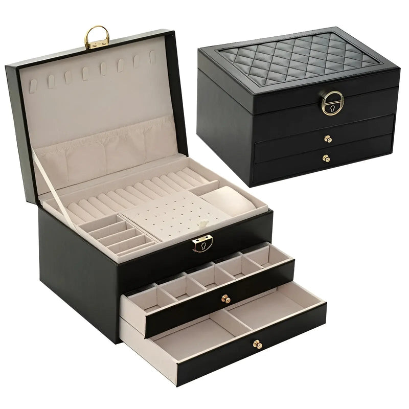 Elegant Multi-layer Jewelry Box | With Drawers & Storage Compartments
