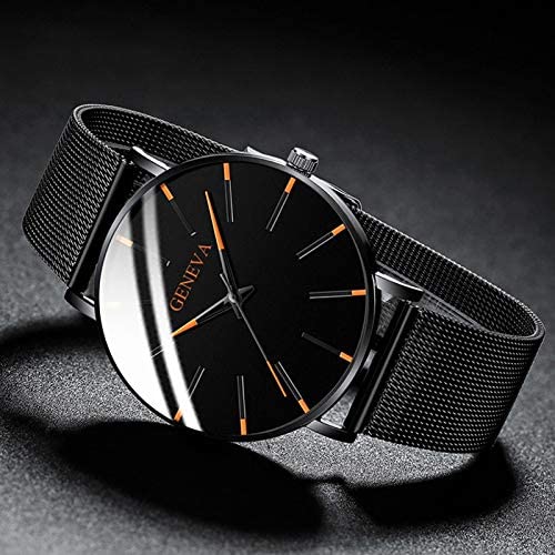 Mesh Band Minimalist Watch for Men | Black Dial Analog