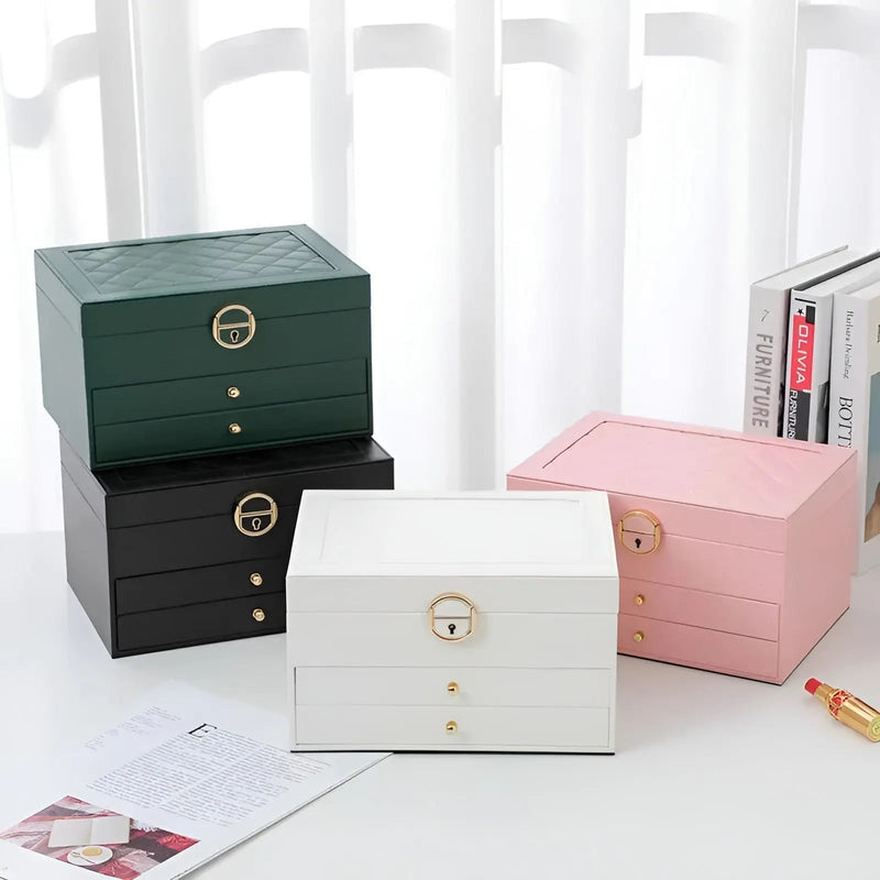 Elegant Multi-layer Jewelry Box | With Drawers & Storage Compartments