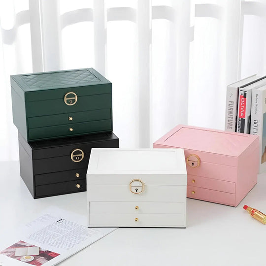 Elegant Multi-layer Jewelry Box | With Drawers & Storage Compartments