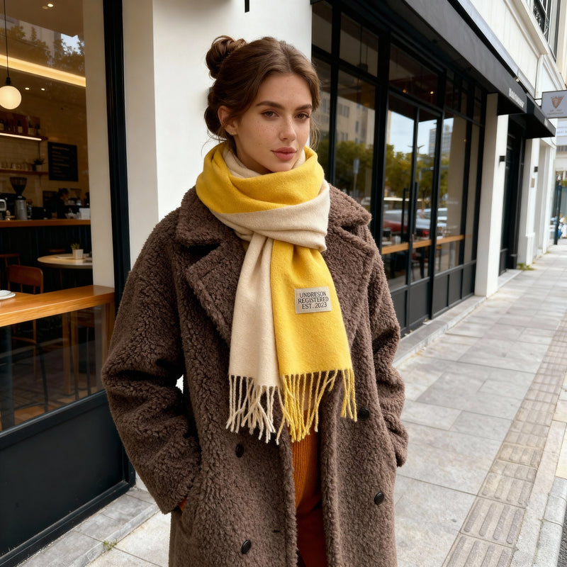 Effen Scarf with Fringes for Women | Classic Winter Shawl