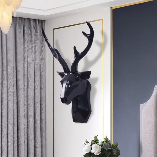 3D Hertenkop Muurdecoratie | Hars Dieren Sculptuur Kunst Accent