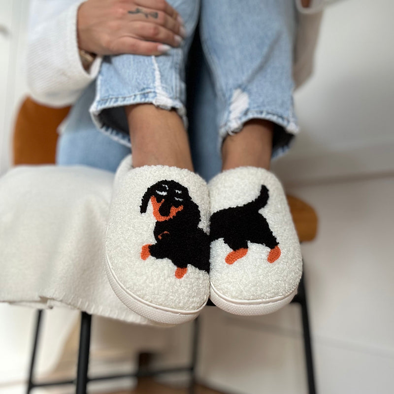 Teckel Honden Patroon Pantoffels | Warme Instap Binnen Huisschoenen
