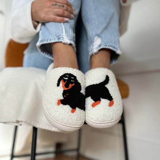 Teckel Honden Patroon Pantoffels | Warme Instap Binnen Huisschoenen