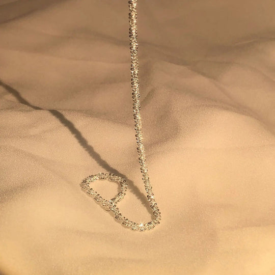 Fonkelende Zilvertint Schakelarmband | Modern Minimalistisch Ketting Sieraad Cadeau