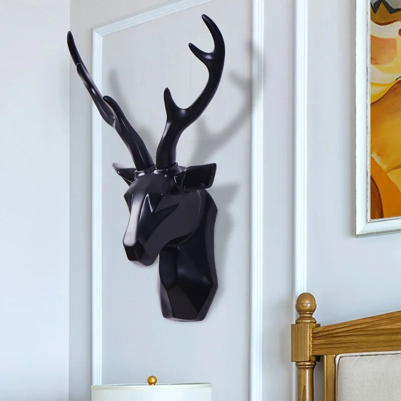 3D Hertenkop Muurdecoratie | Hars Dieren Sculptuur Kunst Accent