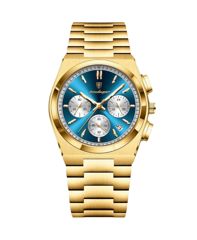 RVS Heren Chronograaf Quartz | Blauw Horloge