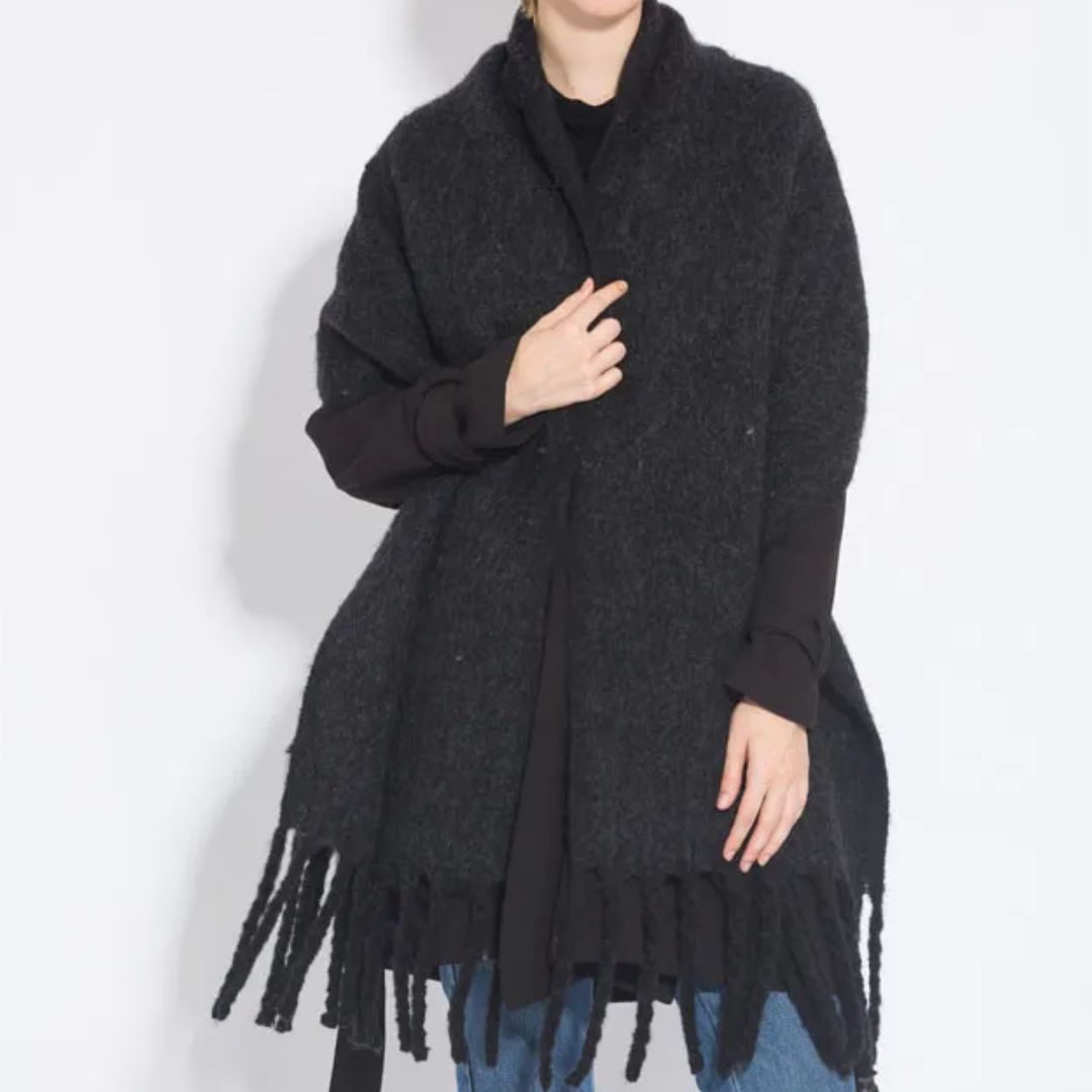 Stylish Warm Winter Scarf | Plain Shawl with Fringes