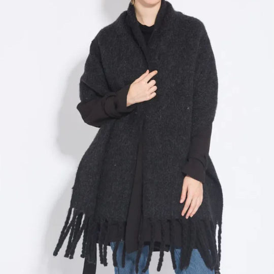 Stylish Warm Winter Scarf | Plain Shawl with Fringes