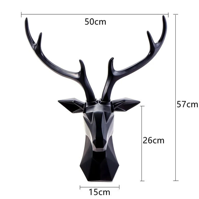 3D Hertenkop Muurdecoratie | Hars Dieren Sculptuur Kunst Accent