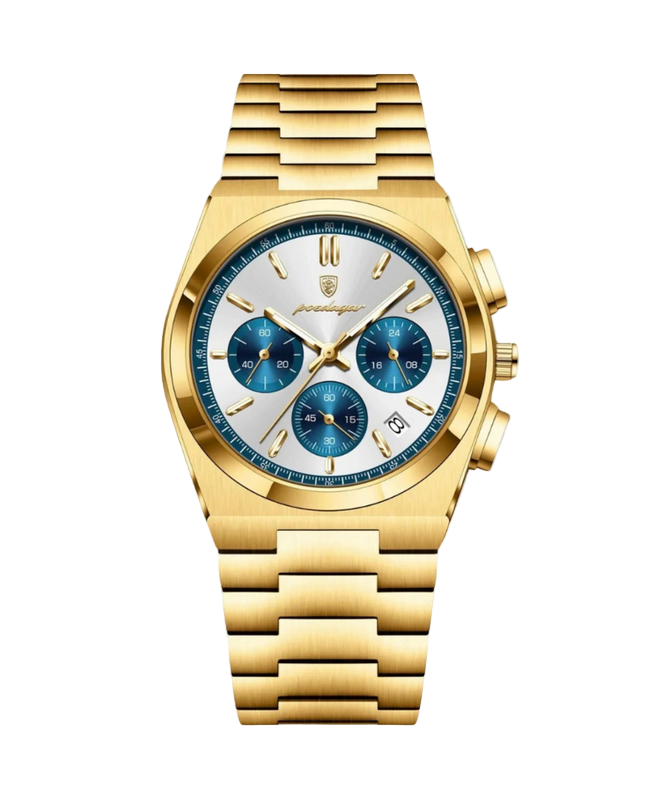 RVS Heren Chronograaf Quartz | Blauw Horloge