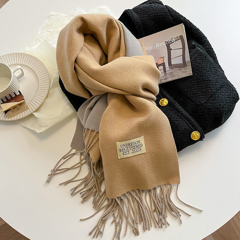 Effen Scarf with Fringes for Women | Classic Winter Shawl