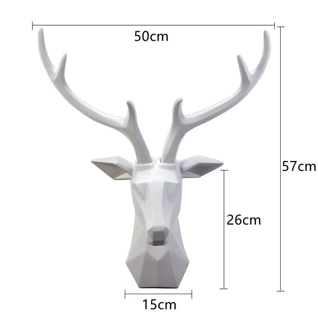 3D Hertenkop Muurdecoratie | Hars Dieren Sculptuur Kunst Accent