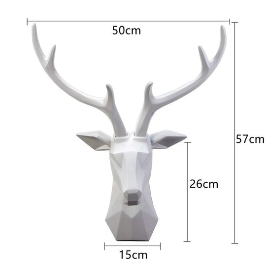 3D Hertenkop Muurdecoratie | Hars Dieren Sculptuur Kunst Accent