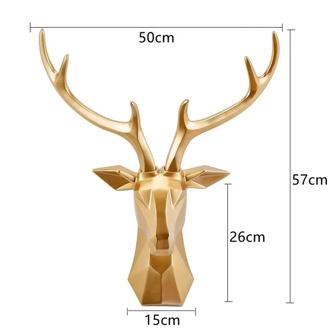 3D Hertenkop Muurdecoratie | Hars Dieren Sculptuur Kunst Accent