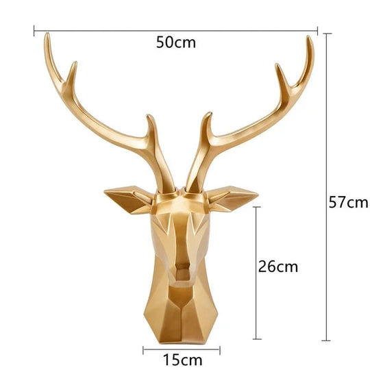 3D Hertenkop Muurdecoratie | Hars Dieren Sculptuur Kunst Accent