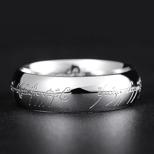 Glow in the Dark Ring | Engraved Script Band Jewelry Accessory