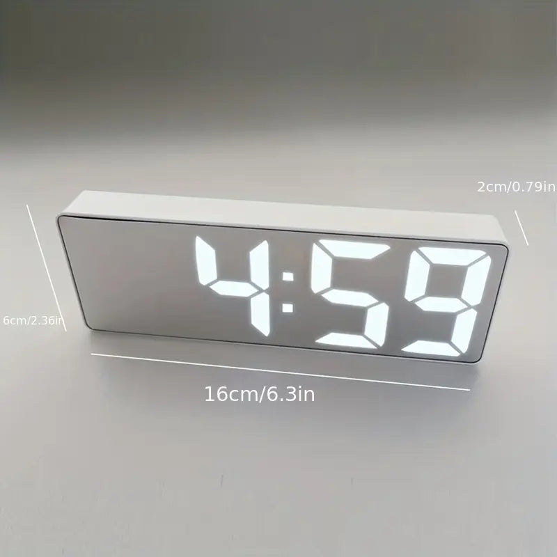 Réveil miroir LED | Horloge vocale avec mémoire en cas de coupure de courant