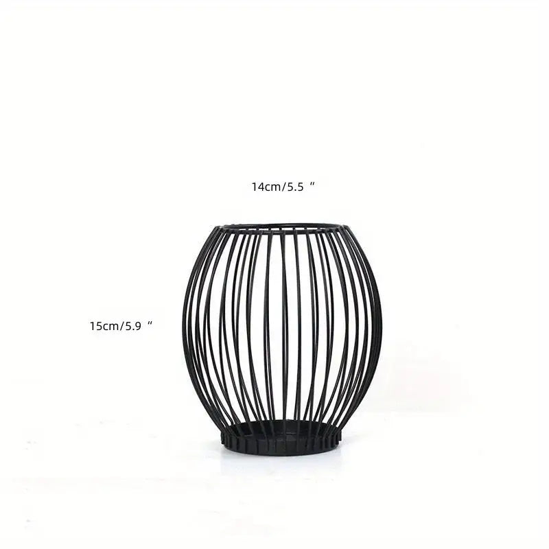 Set moderno di candelabri in metallo | Ornamento da tavolo geometrico e centrotavola
