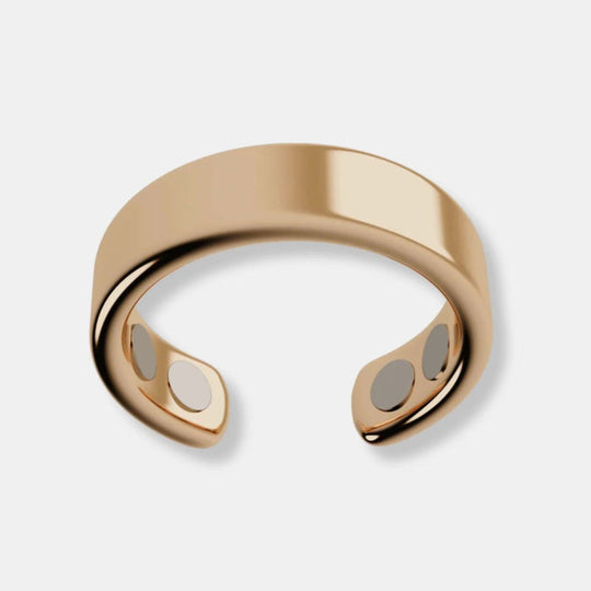 Adjustable Cuff Ring with Four Magnets | Gold-Colored Band