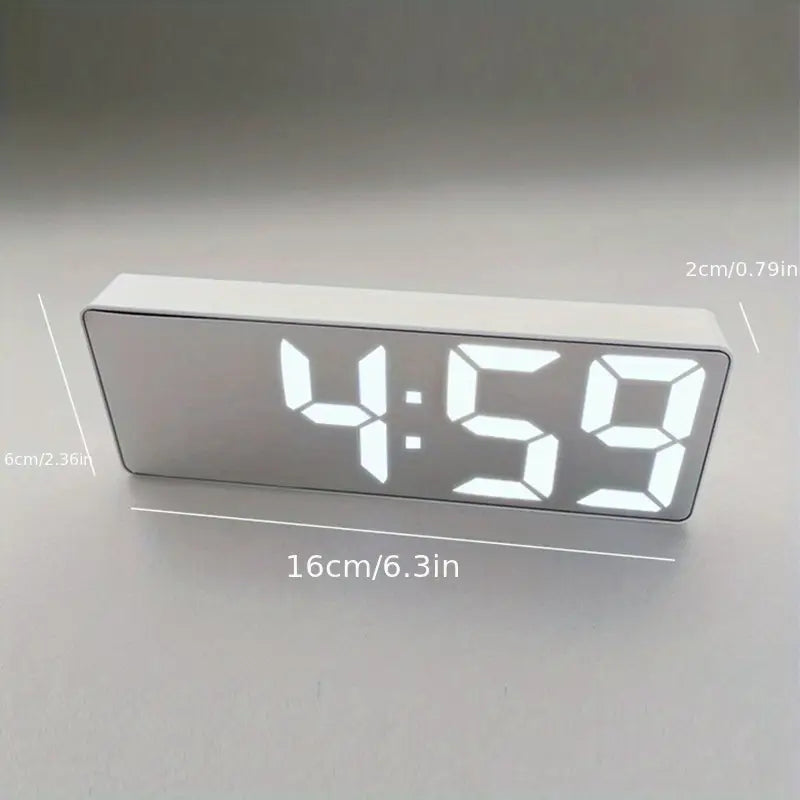 Réveil miroir LED | Horloge vocale avec mémoire en cas de coupure de courant