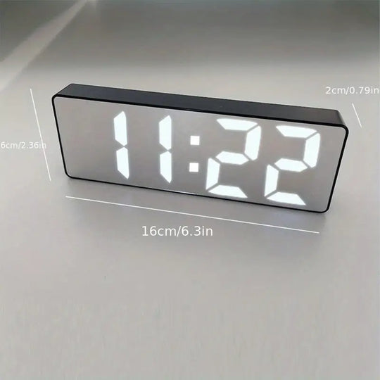 Réveil miroir LED | Horloge vocale avec mémoire en cas de coupure de courant