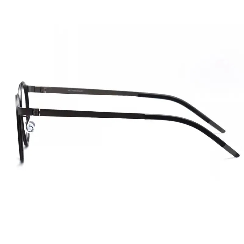 Men's Retro Titanium Glasses | Round Gunmetal Frame for Daily Use