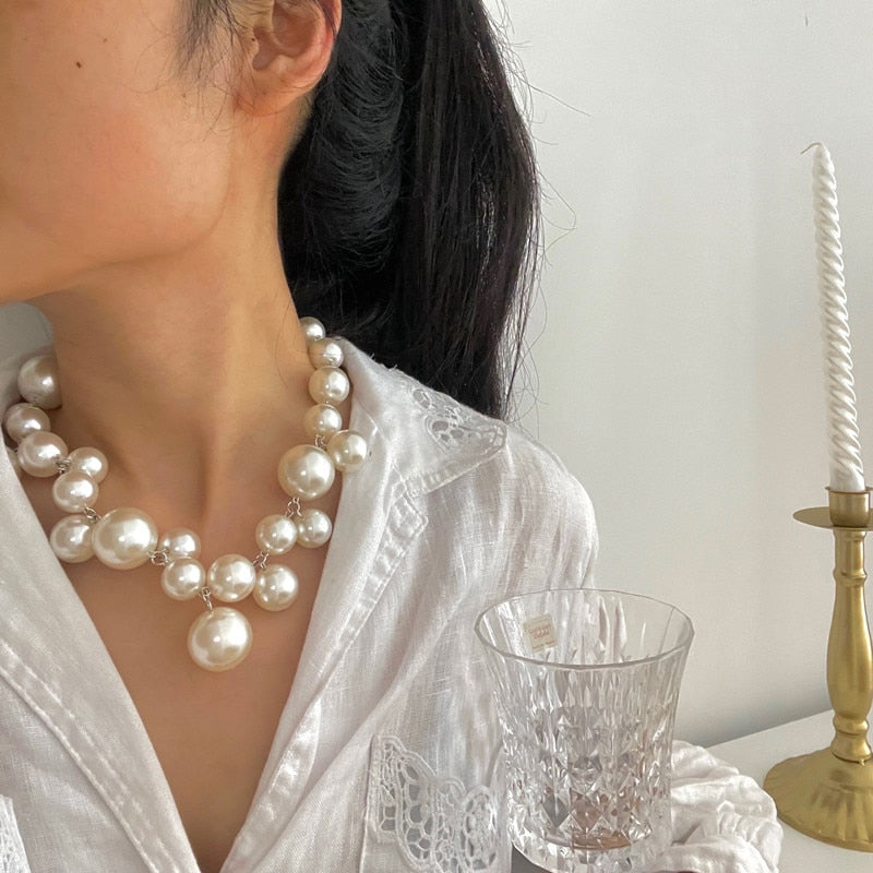 Parelketting voor dames | Grote Statement Kralen Choker