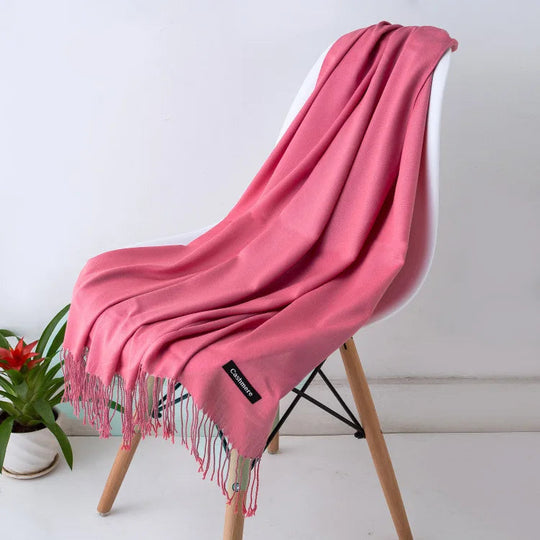 Lunga Sciarpa Lavorata a Maglia con Frange per Donna | Classica Stola