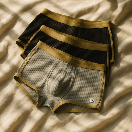 Ribbed Cotton Boxer Shorts with Shaped Pouch
