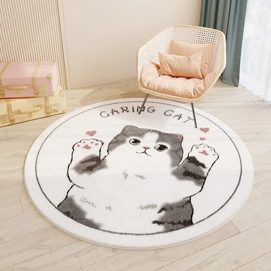 Tapis rond pour chambre d'enfant | Design ludique de dessin animé et illustré