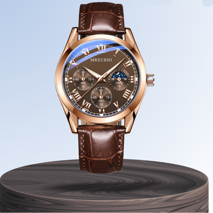 Maanfase Chronograaf Horloge voor Heren | 42mm Kast Roségoud