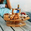 Draagbare houten picknick wijntafel | Opvouwbare wijn- en snackhouder voor buiten