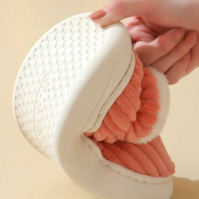 Pantofole da donna calde foderate in pile | Antiscivolo per interni Scarpe in velluto coste