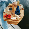 Draagbare houten picknick wijntafel | Opvouwbare wijn- en snackhouder voor buiten