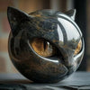 Mystieke Zwarte Kat Sculptuur | Gotisch Kat Hoofd Standbeeld Decor Ornament