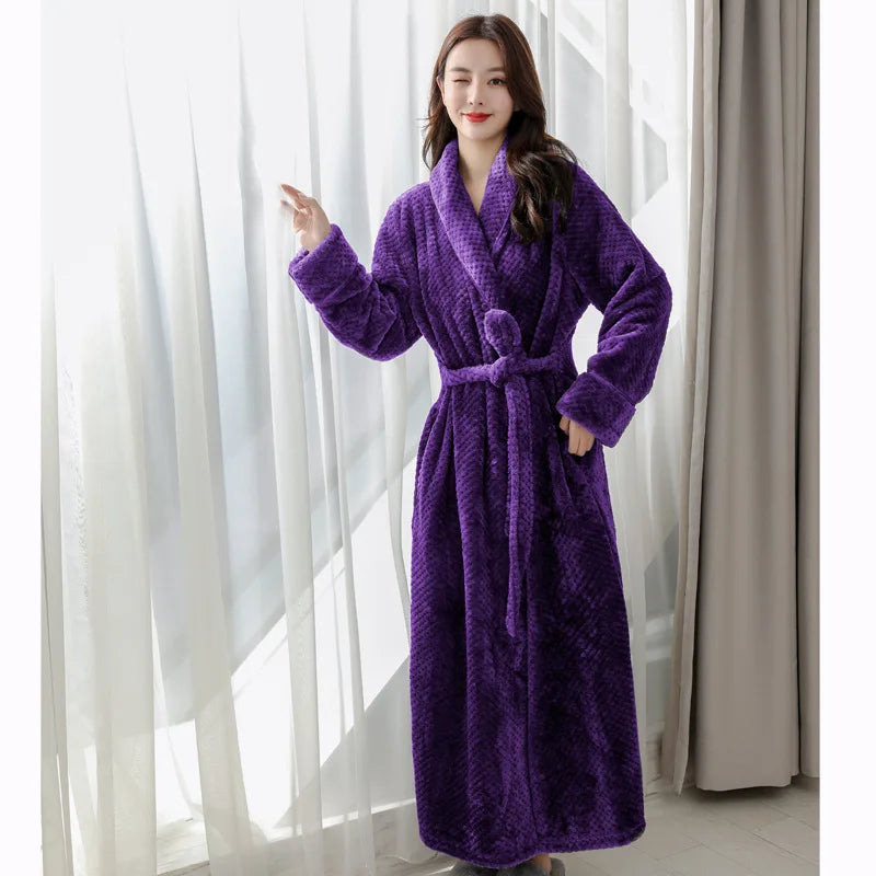 Warm Winter Bathrobe | Long Plush Morning Gown for Cold Days