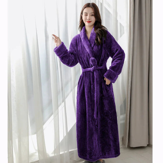Warm Winter Bathrobe | Long Plush Morning Gown for Cold Days
