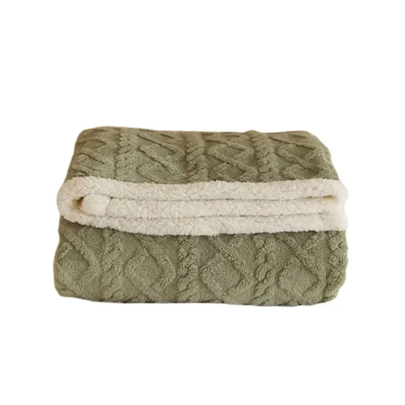 Warme wol Imitatiebont Deken | Behaaglijke Sherpa Plaid voor de Winter
