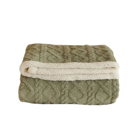 Couverture en fausse fourrure chaude en laine | Plaid Sherpa confortable pour l'hiver