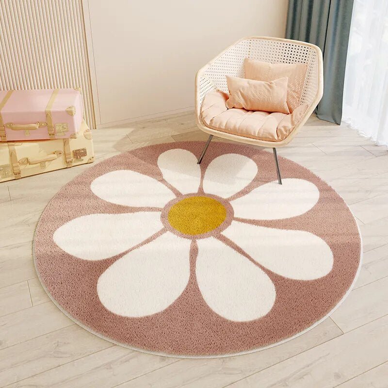 Tapis rond pour chambre d'enfant | Design ludique de dessin animé et illustré