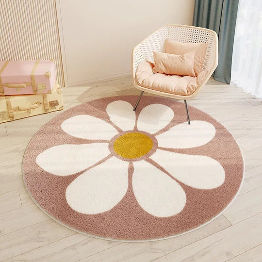 Tapis rond pour chambre d'enfant | Design ludique de dessin animé et illustré