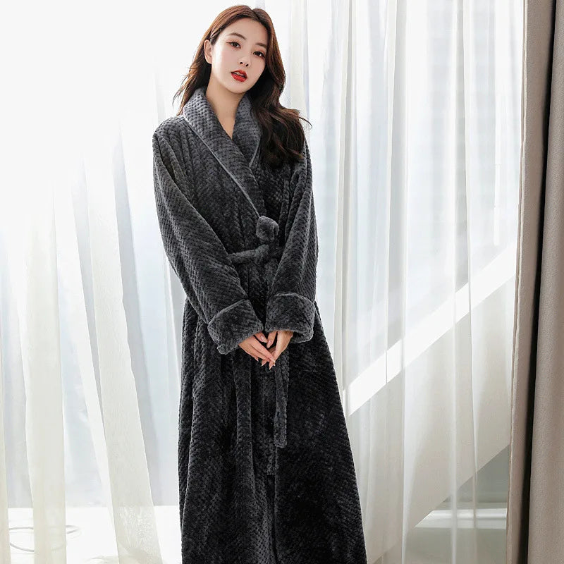 Warm Winter Bathrobe | Long Plush Morning Gown for Cold Days