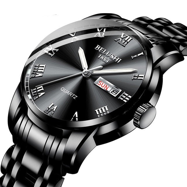 Orologio Bicolore da Uomo | Quadrante Blu Luminoso con Giorno e Data