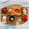Draagbare houten picknick wijntafel | Opvouwbare wijn- en snackhouder voor buiten